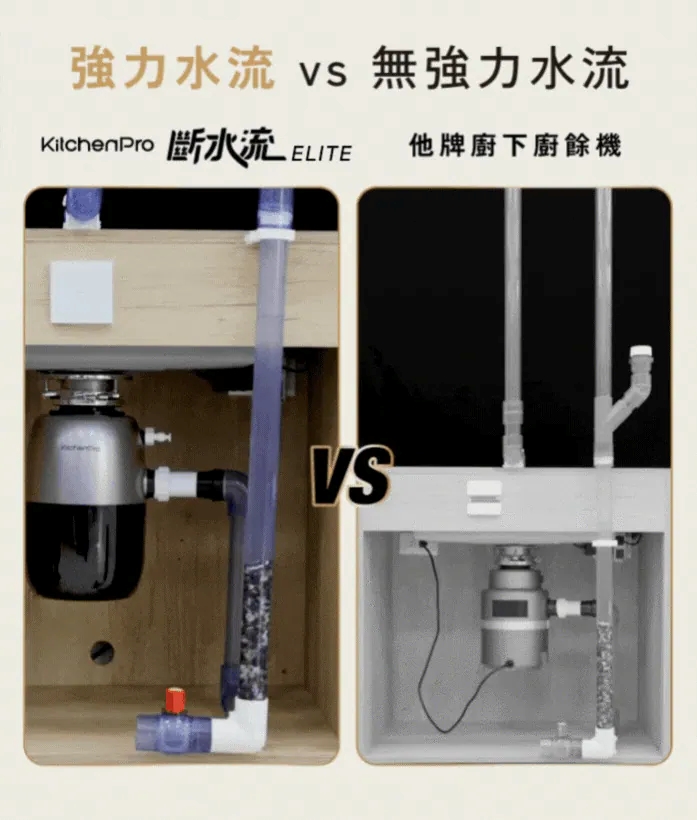 Kichenpro 廚事寶 斷水流 廚下廚餘機 K80 功能示意圖