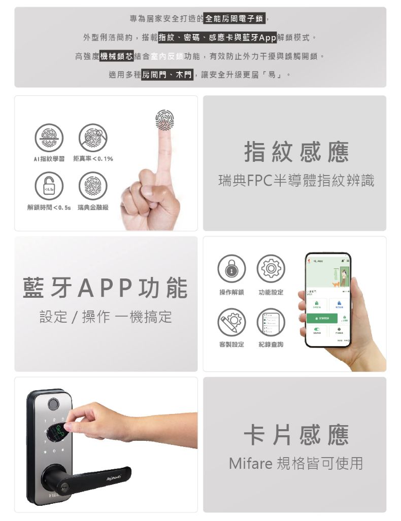 FIBRE 琺博 電子鎖 FB300 產品圖