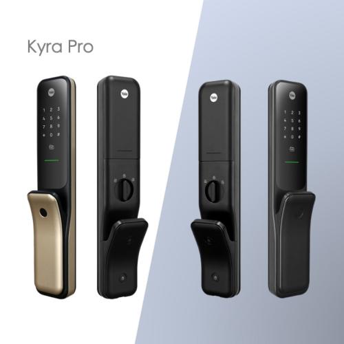 Yale 耶魯 Kyra Pro 電子鎖全系列配色｜金色與黑色機身正反面｜生活鎖事