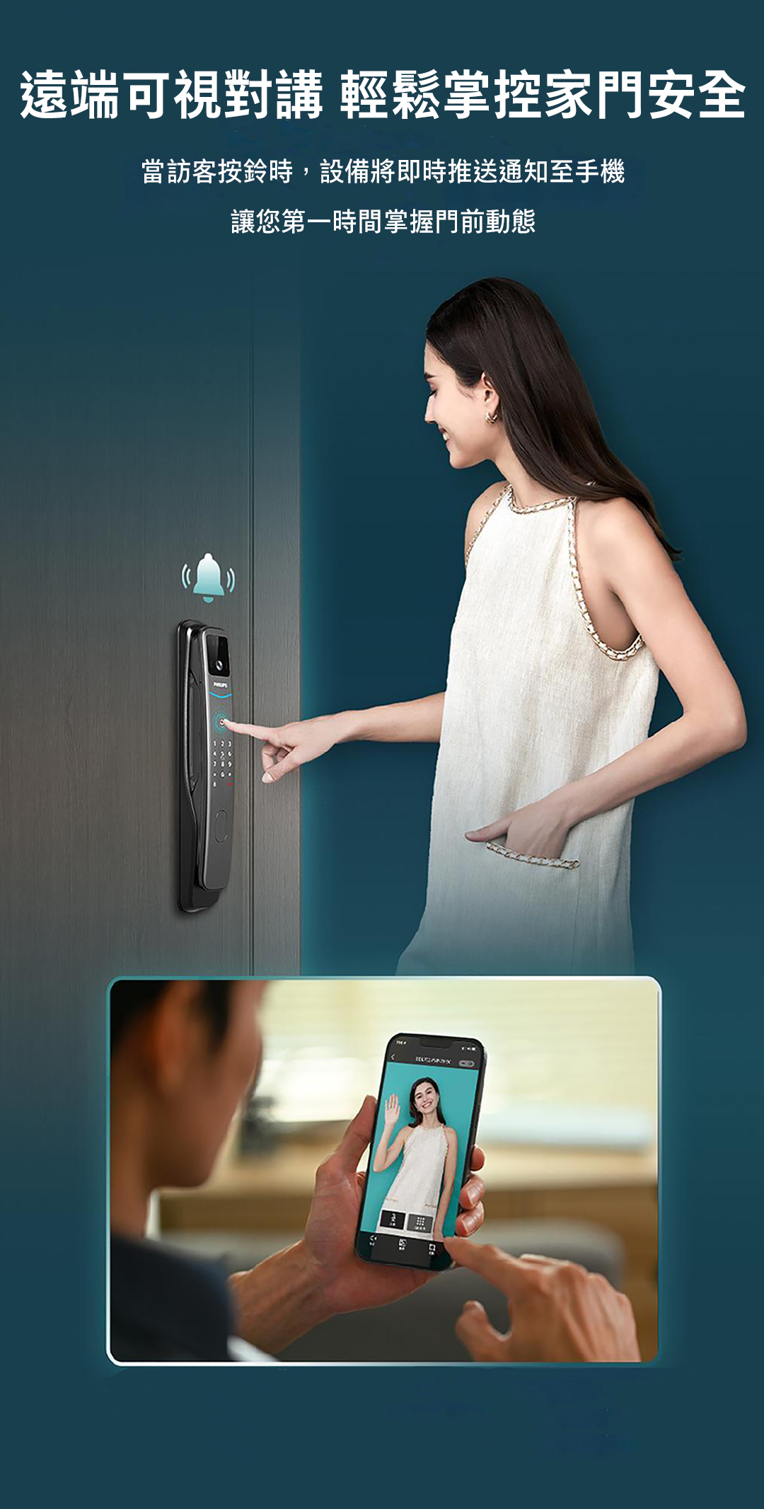 Philips 702FVP 遠端可視對講 Philips 702FVP 訪客按鈴推播與遠端可視對講|生活鎖事