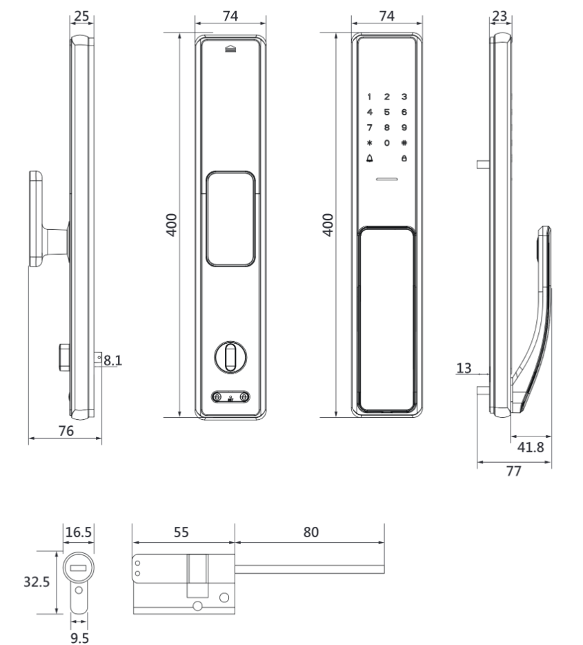 ACER ODL102 產品尺寸圖（單位 mm）