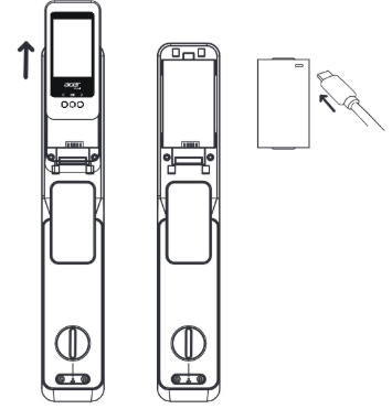 ACER ODL103 電池蓋開啟與鋰電池充電示意圖