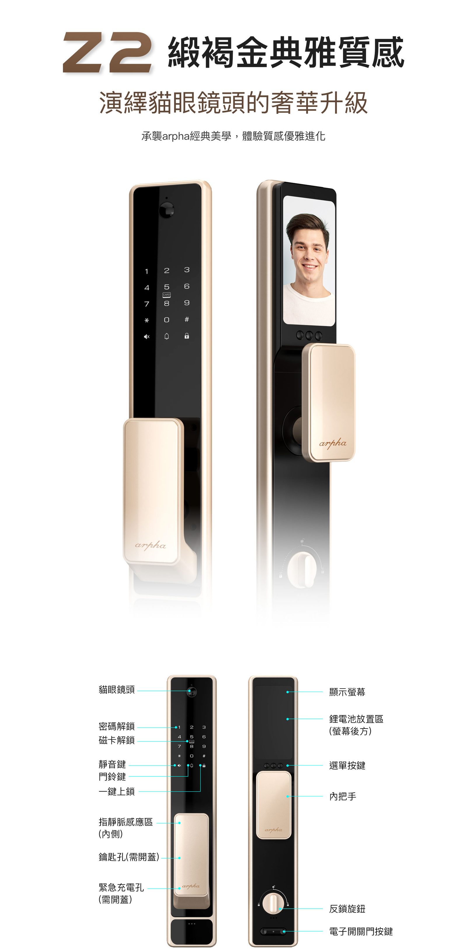 arpha Z2 金色外觀與零件介紹原廠圖片