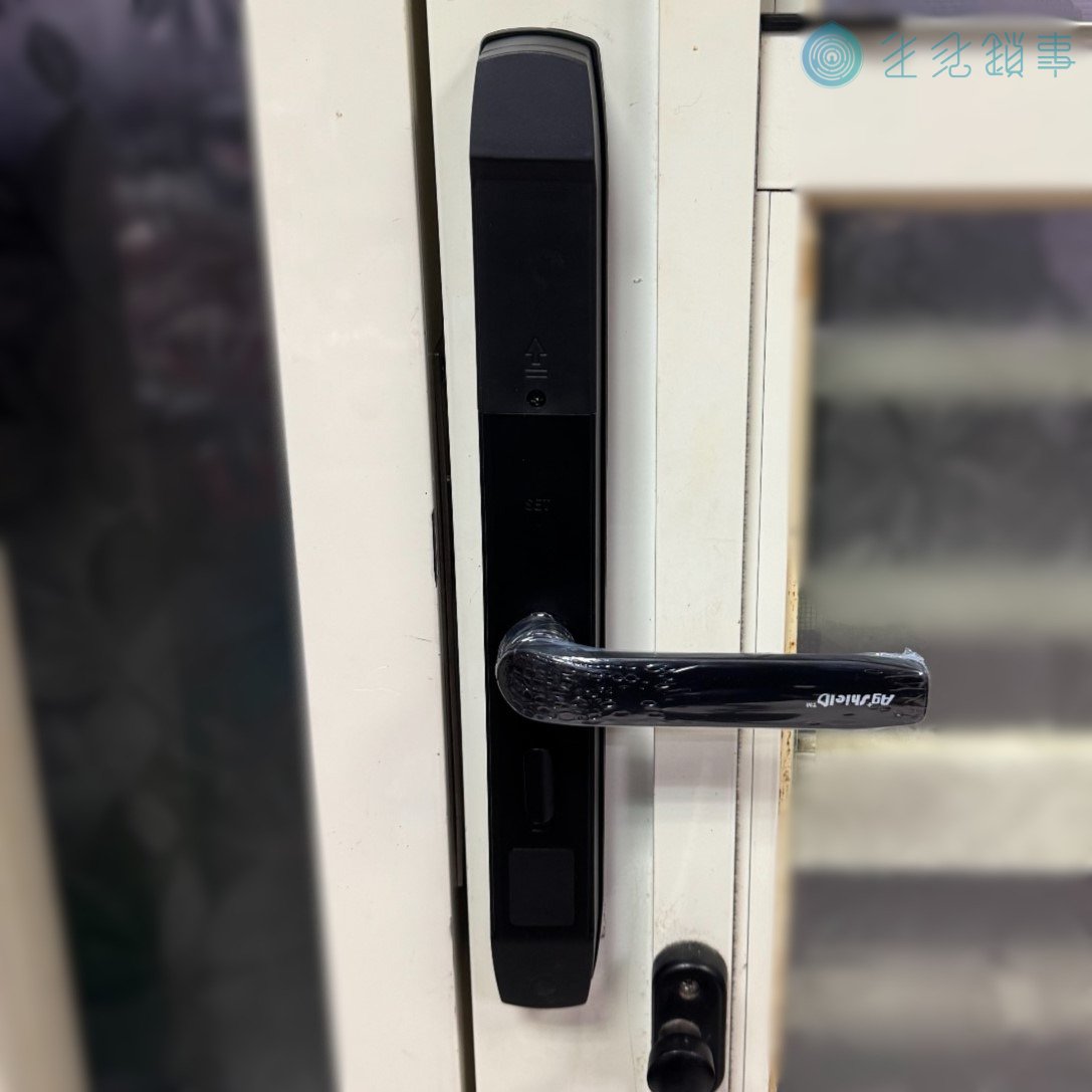 新北市板橋區電子鎖安裝實績｜FIBRE 琺博 FB63M 窄門框 完工照