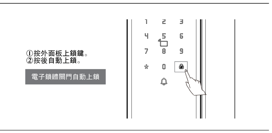 HEXA P200-Pro 室外上鎖：按外面板上鎖鍵