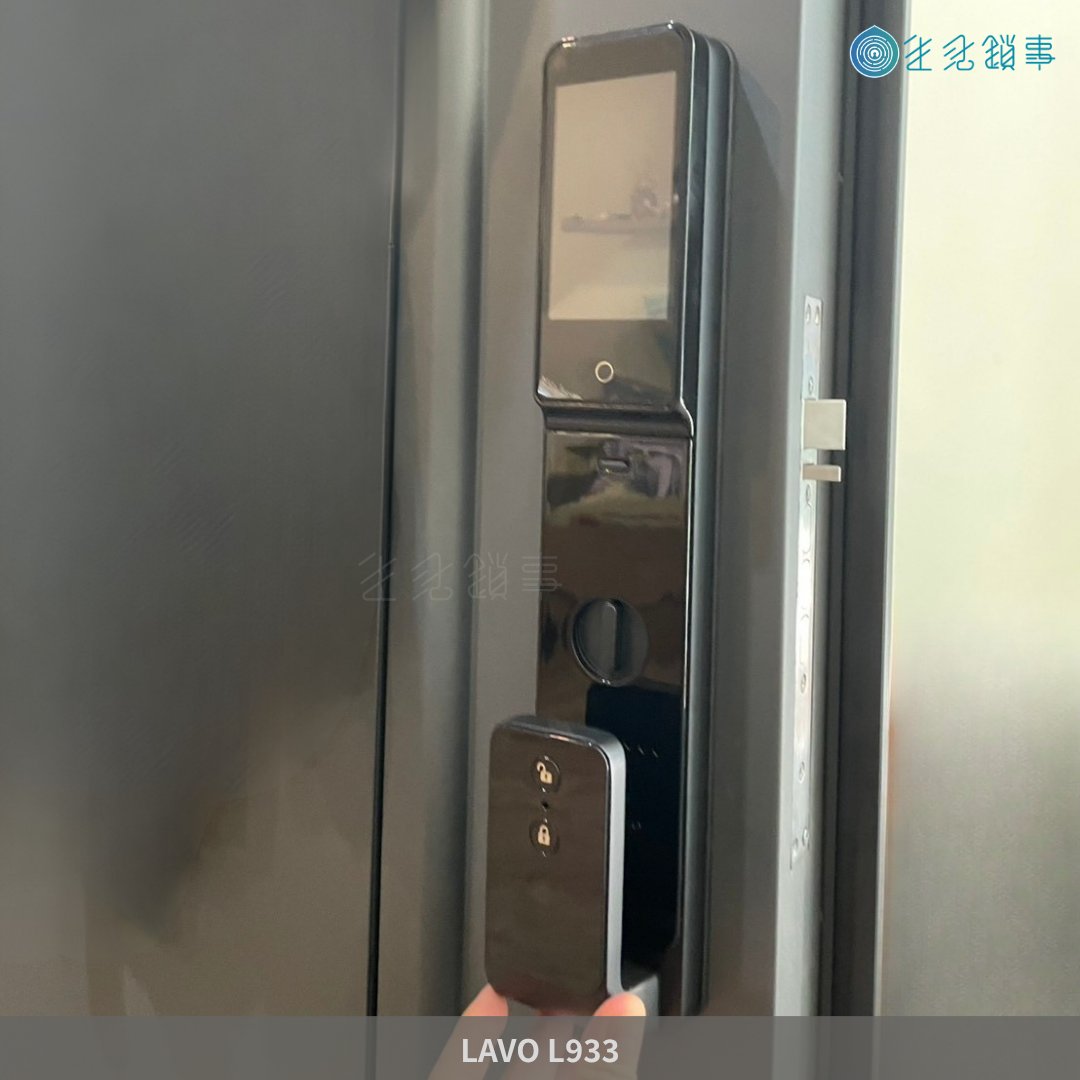 電子鎖安裝實績｜LAVO L933 掌靜脈電子鎖 完工照（門內背面）