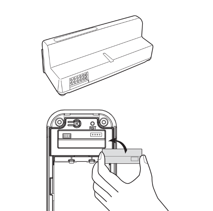 Yale Luna Pro 網絡模組與插槽安裝示意圖