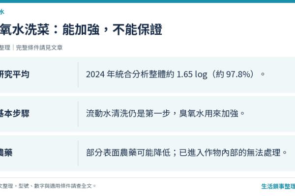 臭氧水洗菜有用嗎？農藥、細菌與正確清洗步驟